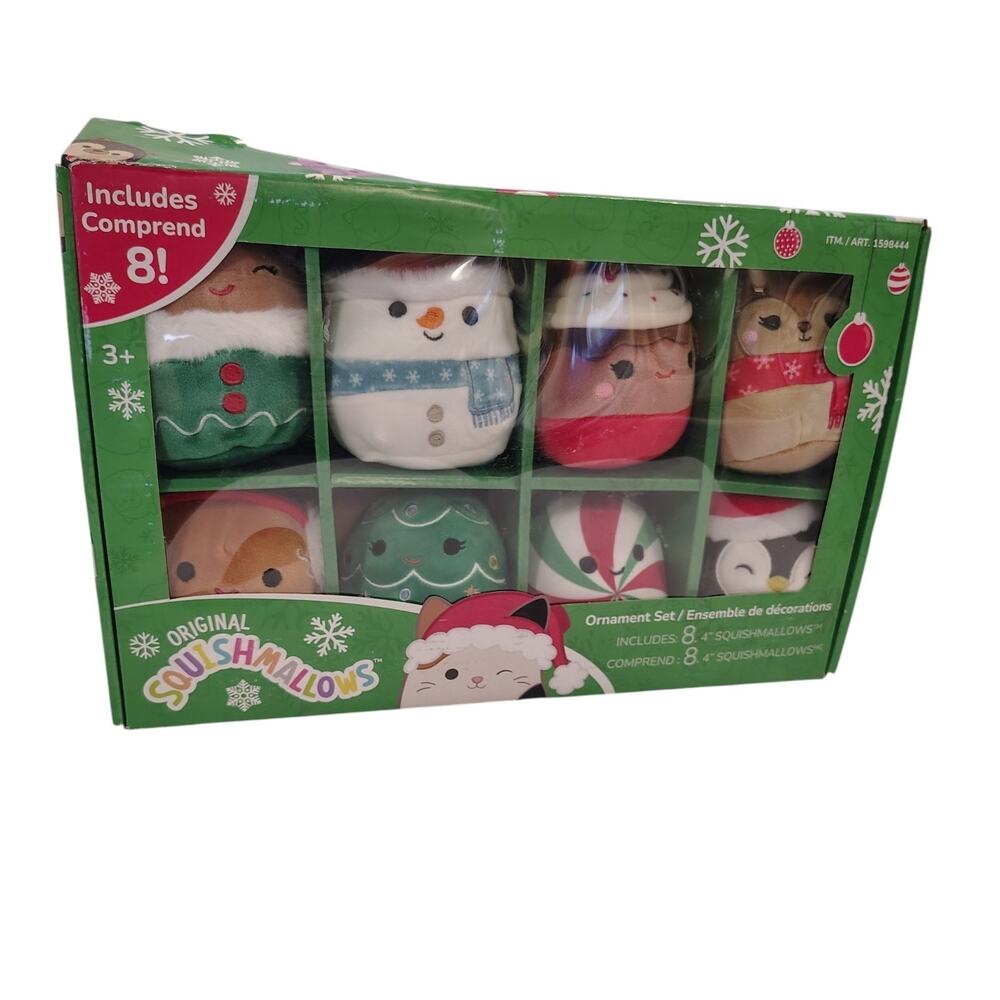 Squishmallows Christmas 4” Ornaments 8 Pack Holiday Collection 2023 Kellytoy NEW